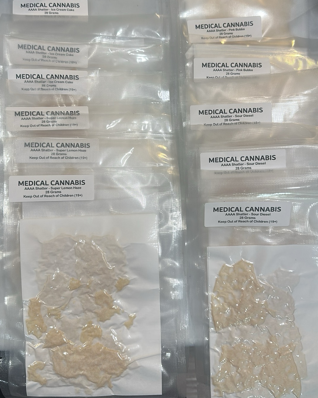 Bulk Shatter 28 Gram Slabs